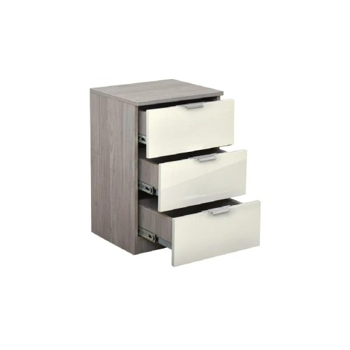 Κομοδίνο με 3 συρτάρια ELEGANCE 3F nordic δρυς/ άμμου γυαλιστερό 45x38x67