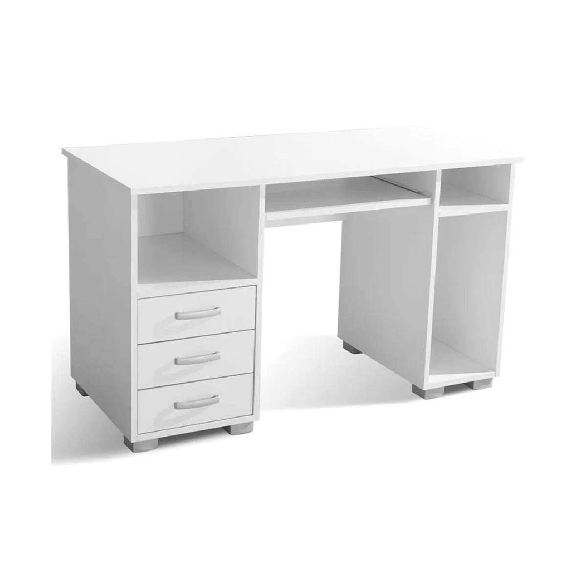 Γραφείο Ana 3F με 3 συρτάρια λευκό 130x60x75