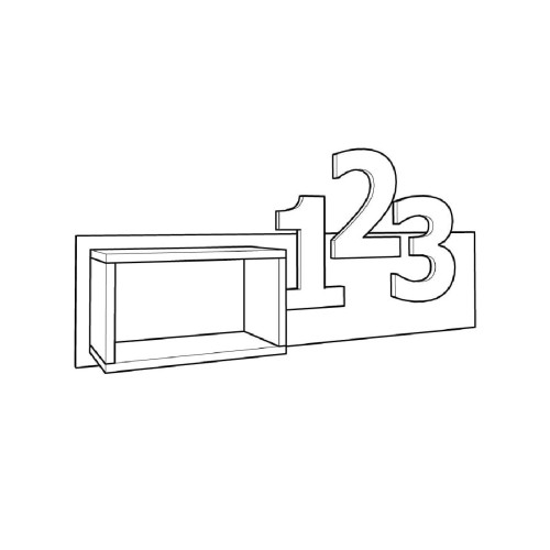 Επιτοίχιο ράφι με αριθμούς Numero Μπλε