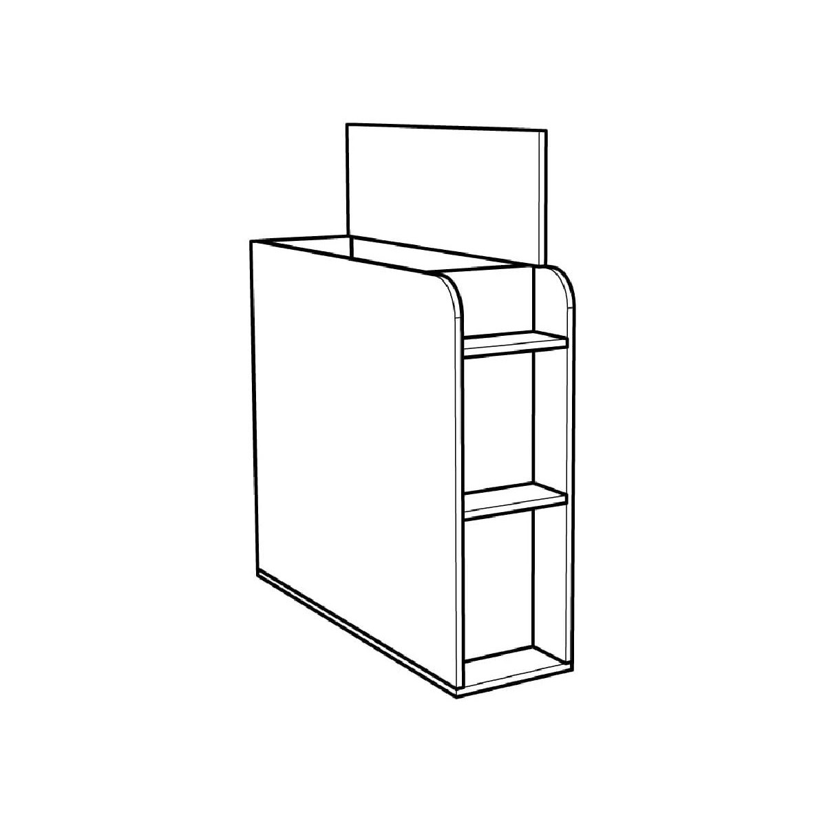 Κουτί αποθήκευσης Numero άσπρος δρυς/ μπλε 30x102x77