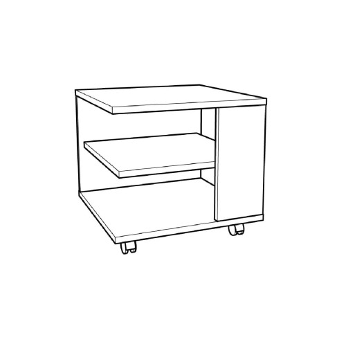 Τροχήλατο τραπεζάκι Numero Λευκός δρυς/ γκρι 45x45x43