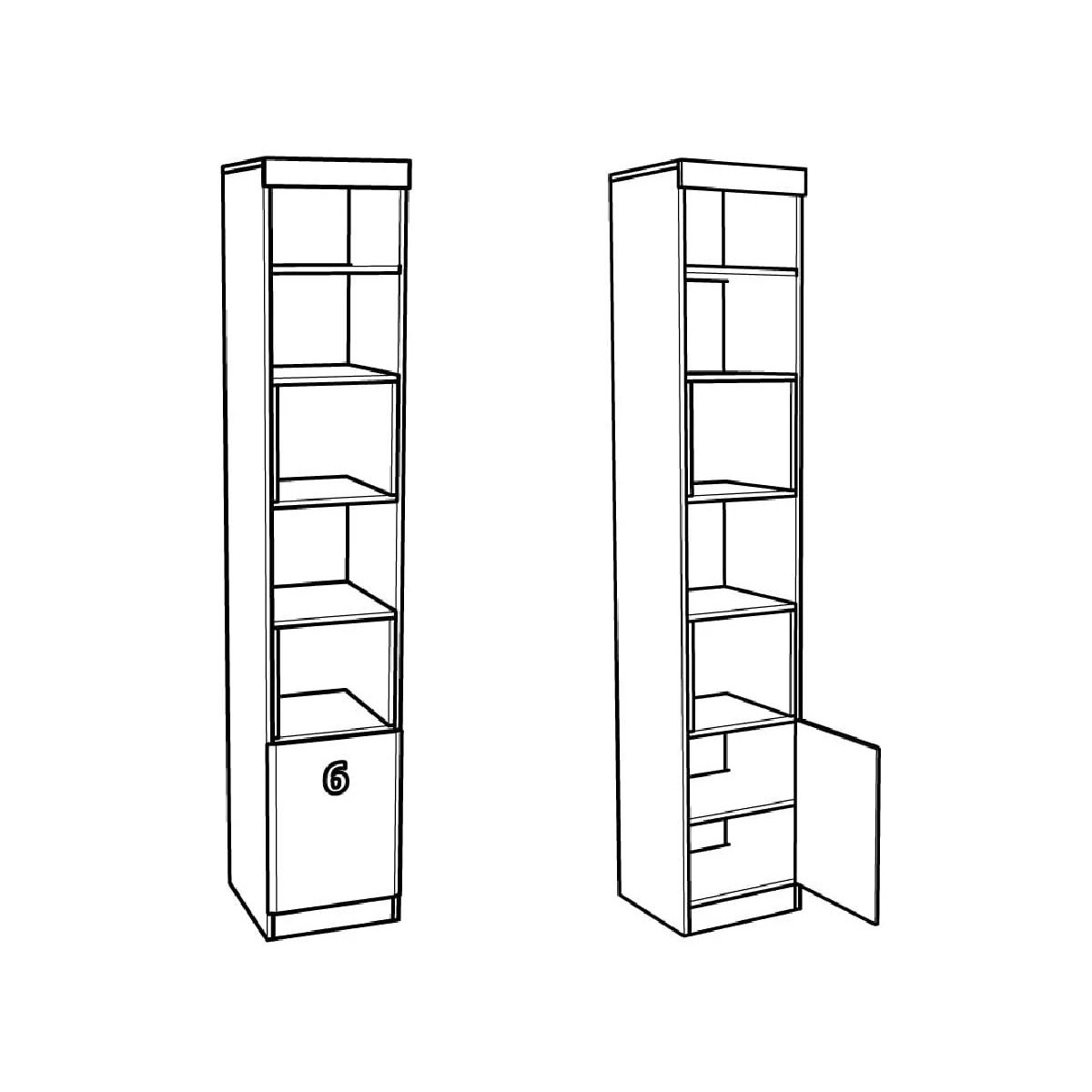 Βιτρίνα στήλη βιβλιοθλήκη Numero 1V άσπρος δρυς/ λαχανί 40x42x217,5 Βιτρίνα στήλη βιβλιοθλήκη Numero 1V άσπρος δρυς/ λαχανί 40x42x217,5
