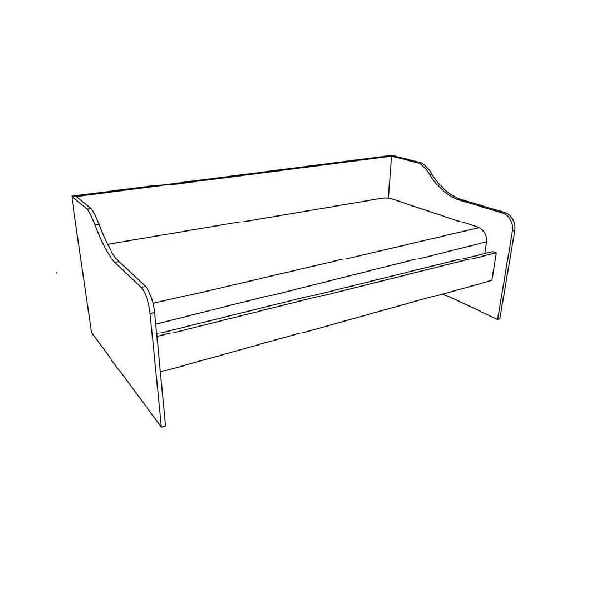 Κρεβάτι μονό Numero KR BOK άσπρος δρυς 205x102,5x75