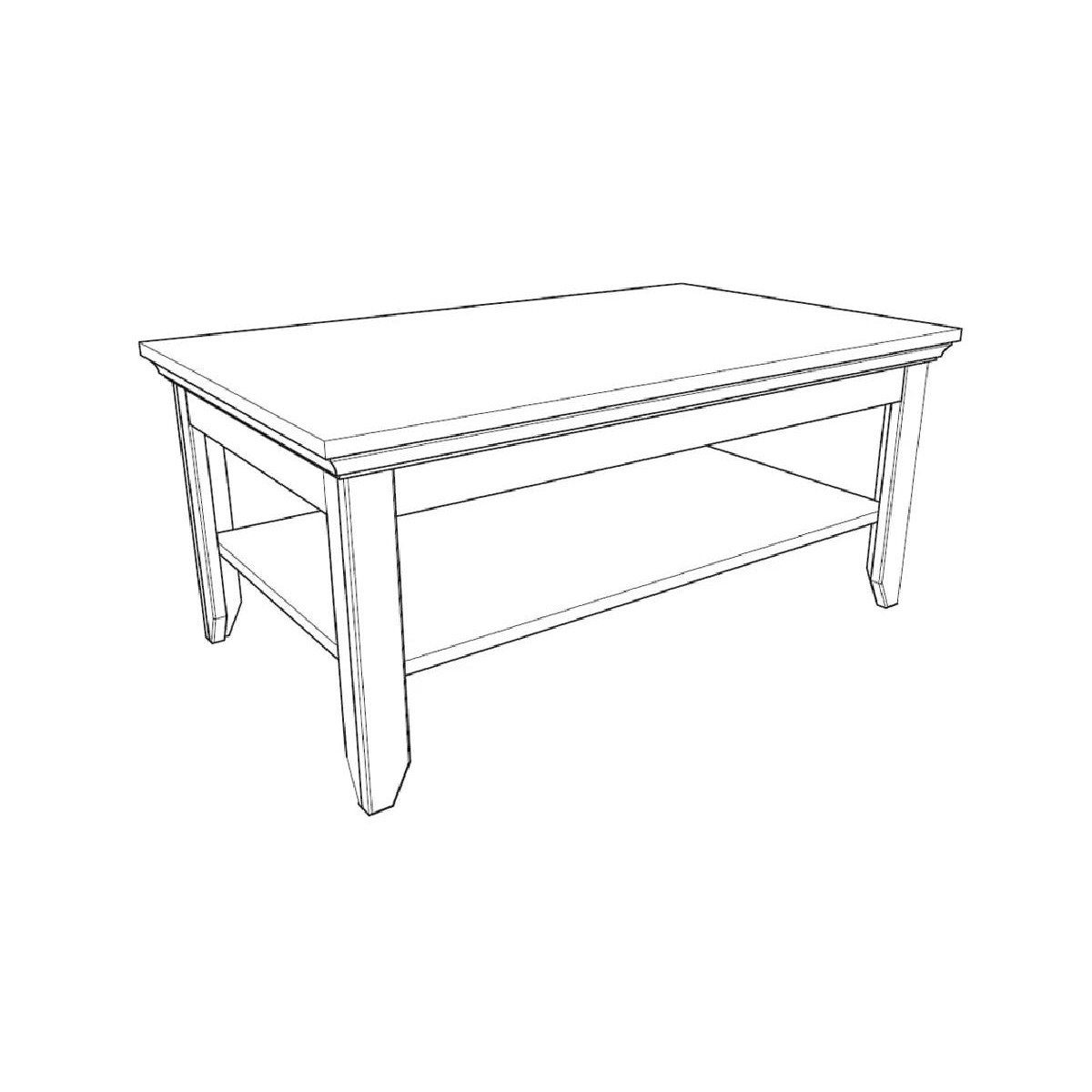 Τραπέζι σαλονιού RUSTIC rustic λευκό 101,2x60,6x45