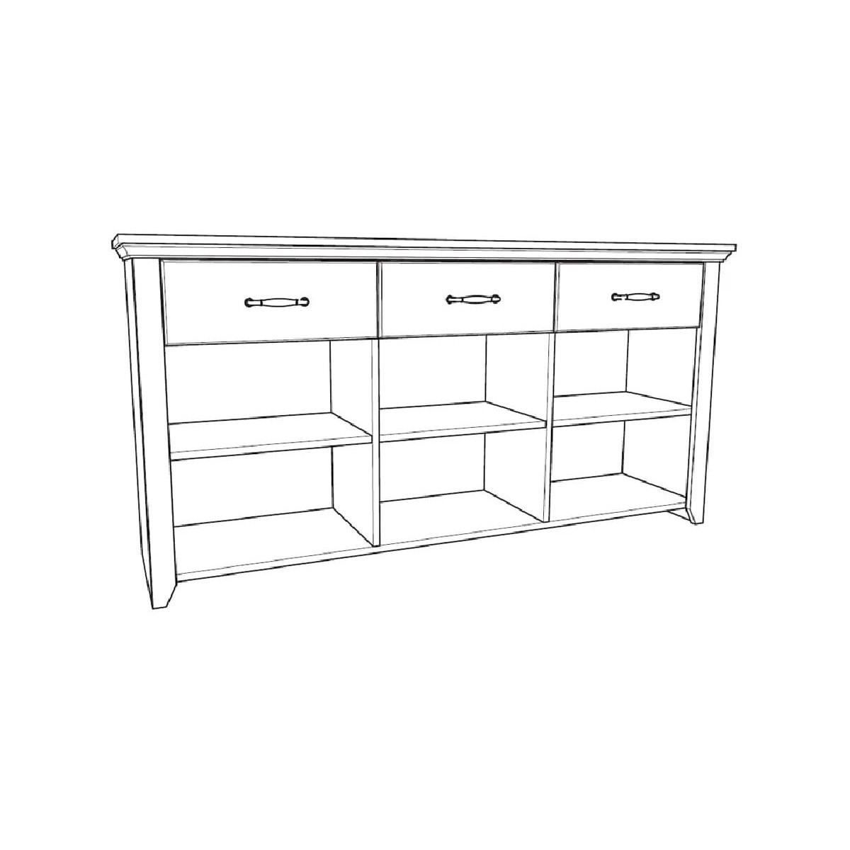 Μπουφές RUSTIC rustic λευκό 166,5x40,6x84