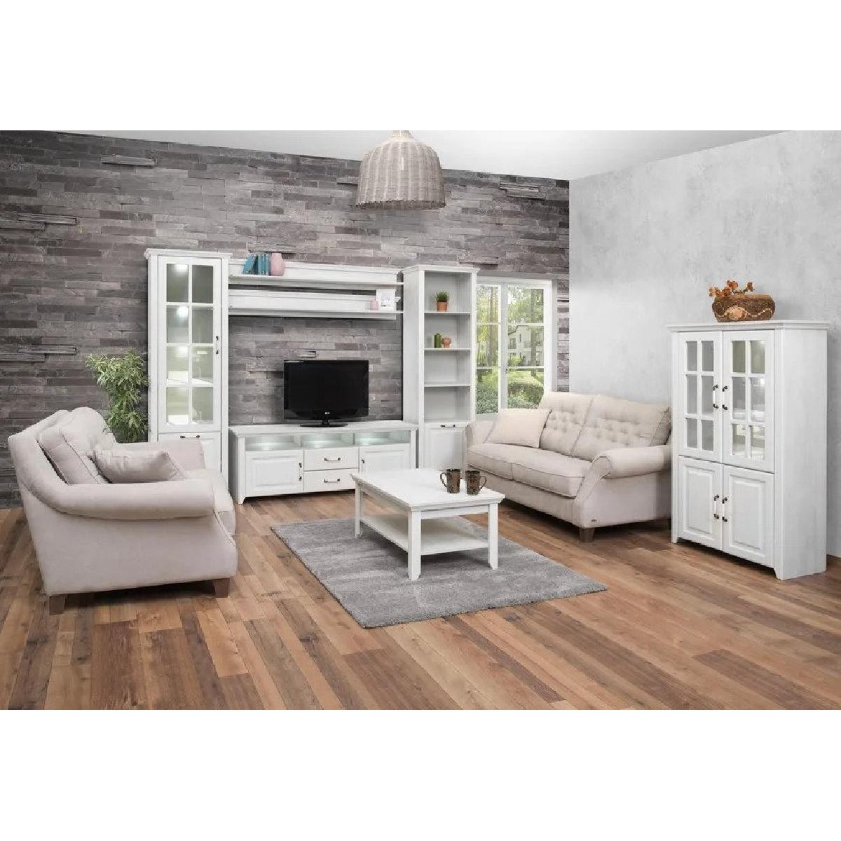 Μπουφές RUSTIC rustic λευκό 166,5x40,6x84