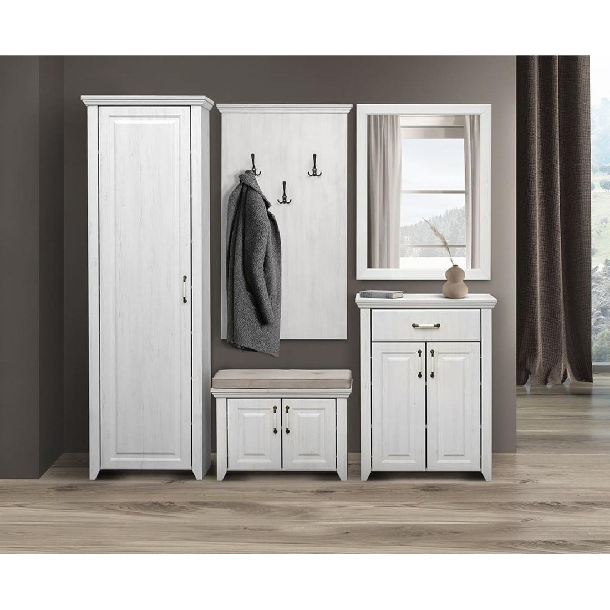 Κρεμάστρα RUSTIC rustic λευκό 75x5x133