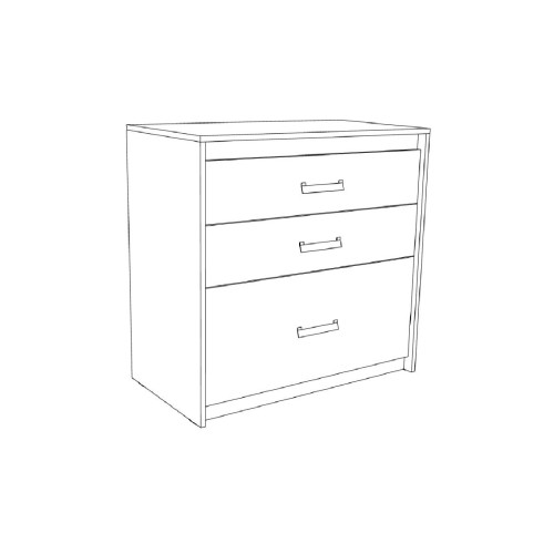 Συρταριέρα Kinder 3F premium δρυς/ μπλε παστέλ 96,1x52x94,3