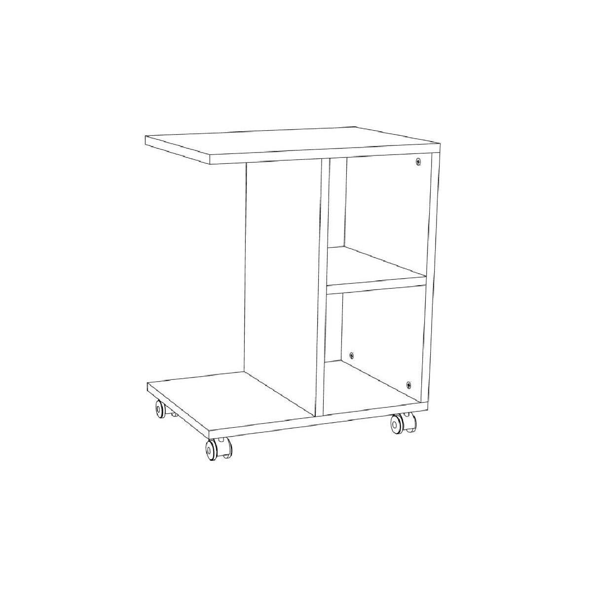 Τραπεζάκι τροχήλατο Kinder Premium δρυς/ βιολετί 50x35x62