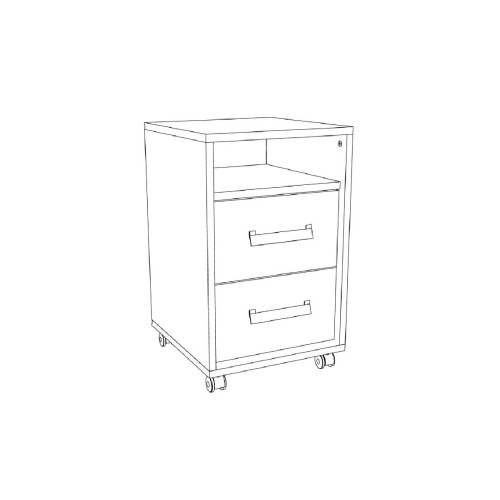 Κομοδίνο Kinder 2F premium δρυς/ μπλε παστέλ 40x42x63,8