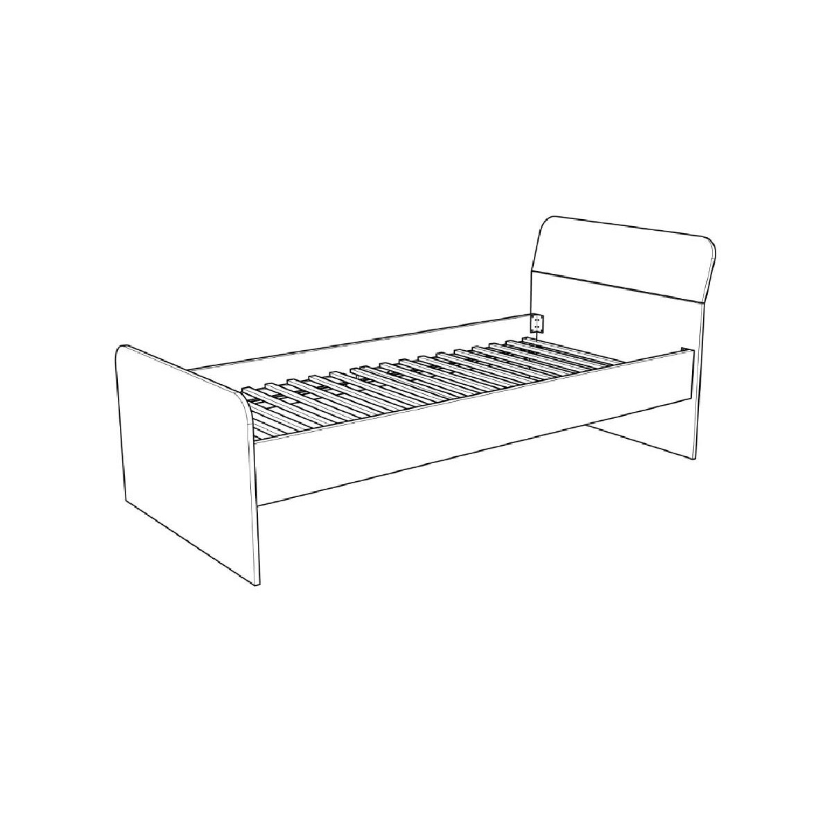 Μονό κρεβάτι Kinder 90 premium δρυς/ μπλε 100,5x206x91