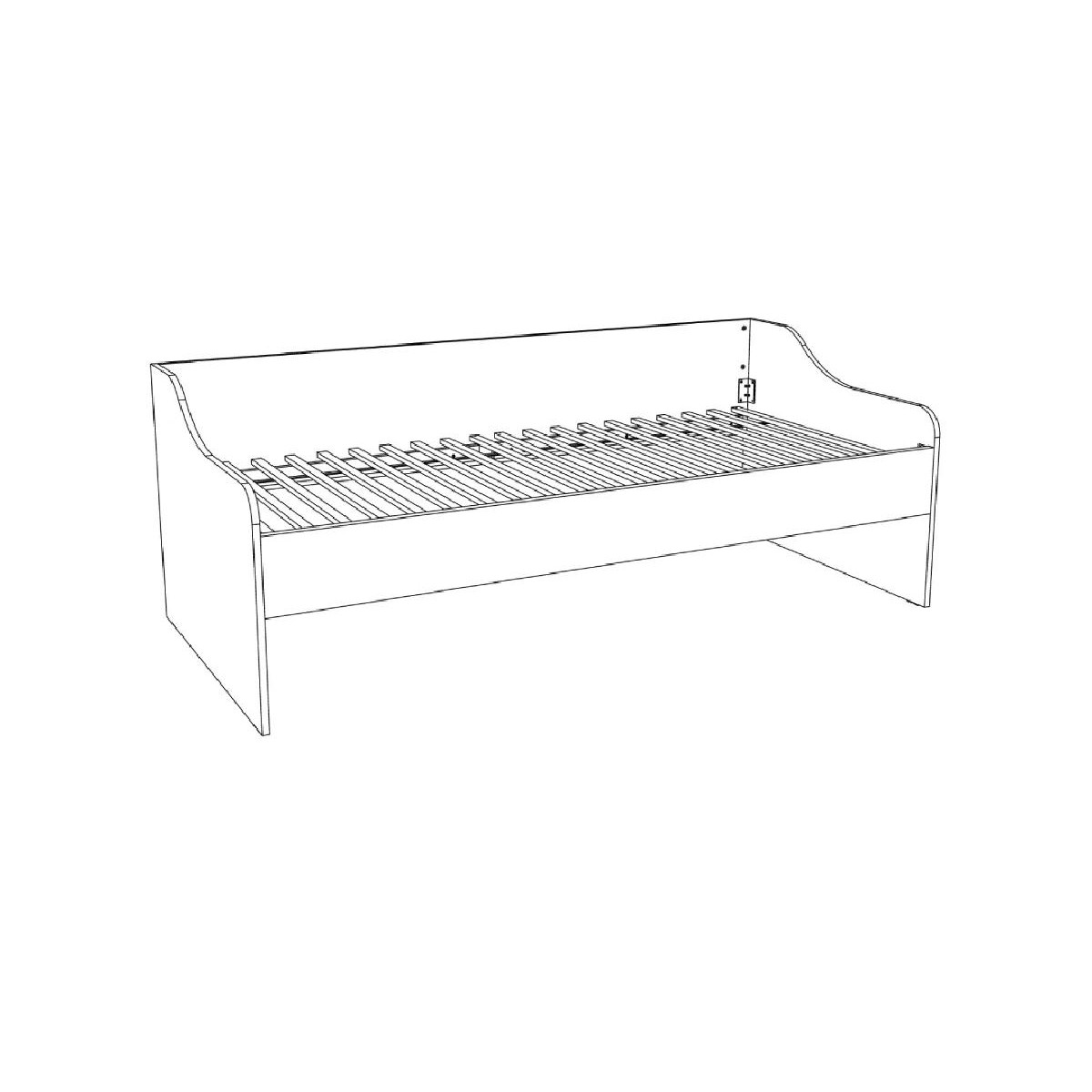 Κρεβάτι μονό Kinder Kr Bok premium δρυς 96x206x75