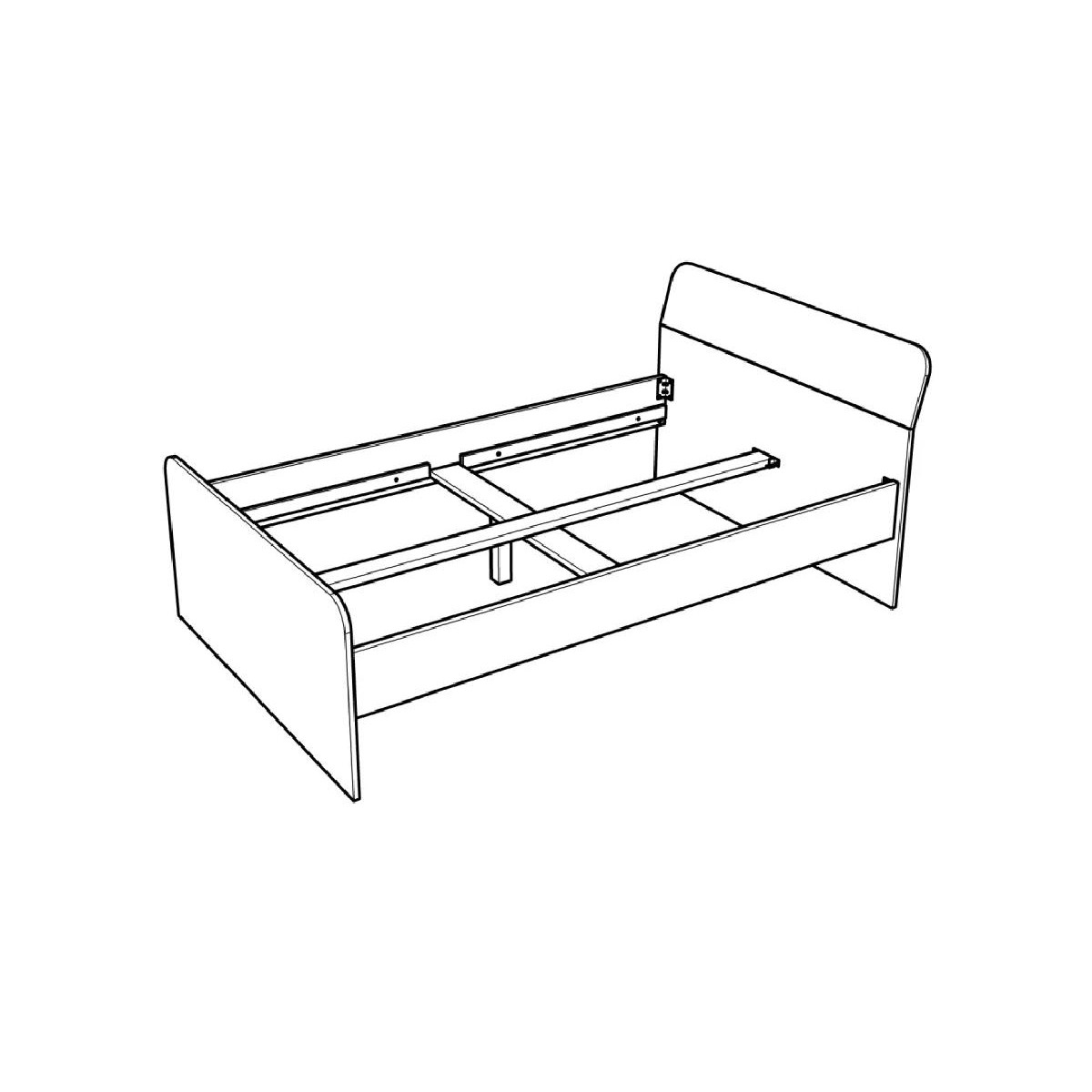 Ημίδιπλο κρεβάτι Kinder 120 premium δρυς/ βιολετί 120x206x91