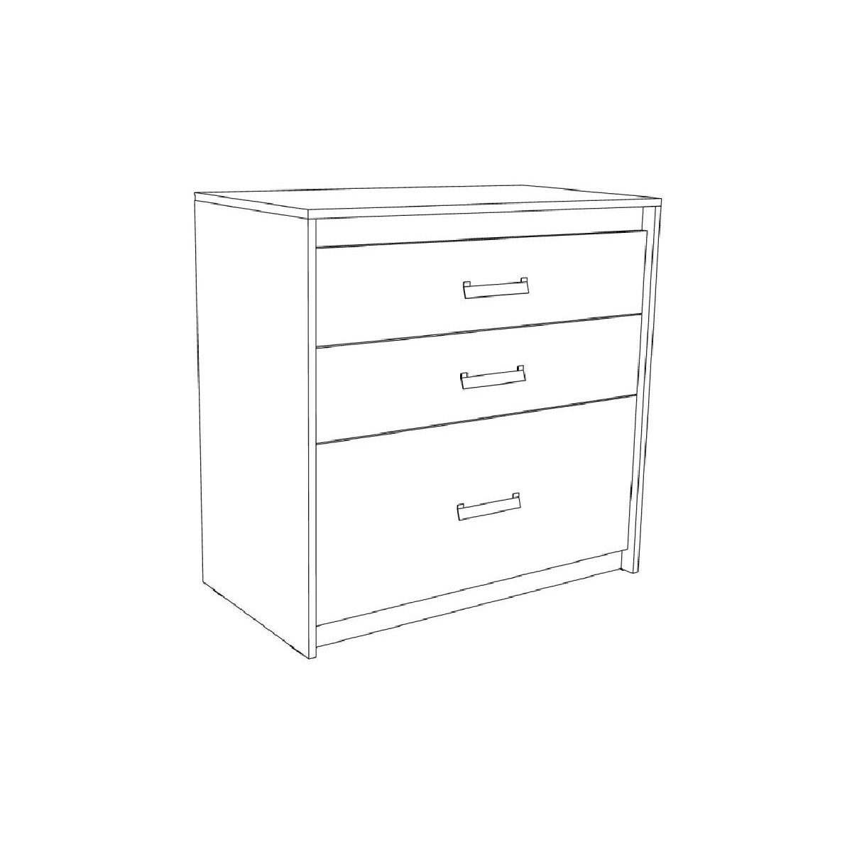 Συρταριέρα Kinder 3F Λευκό/ βιολετί 96,1x52x94,3