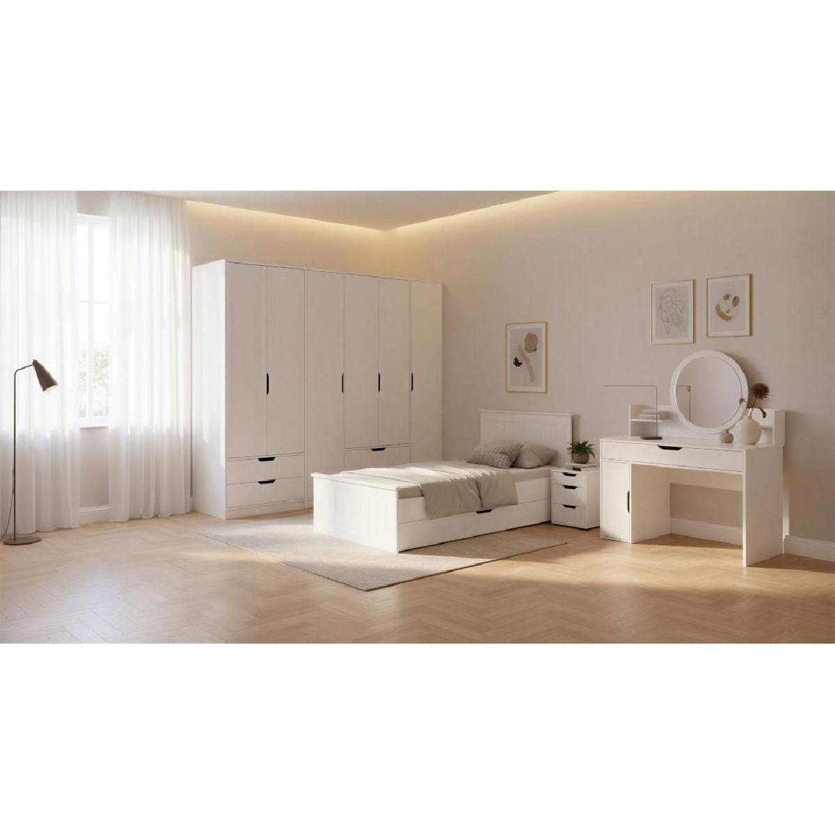 Κομοδίνο MARTA λευκό 40x40x54,6