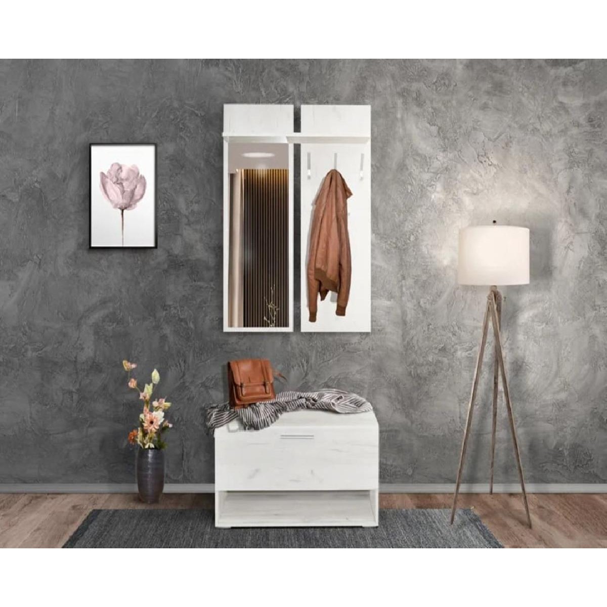 Έπιπλο εισόδου με καθρέφτη DONATELO artisan 90x37x209