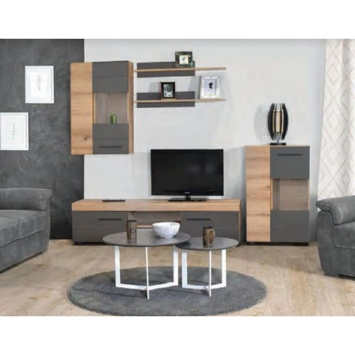 Επιτοίχια βιτρίνα BARCELONA artisan/ γκρι 65x27x99 Επιτοίχια βιτρίνα BARCELONA artisan/ γκρι 65x27x99