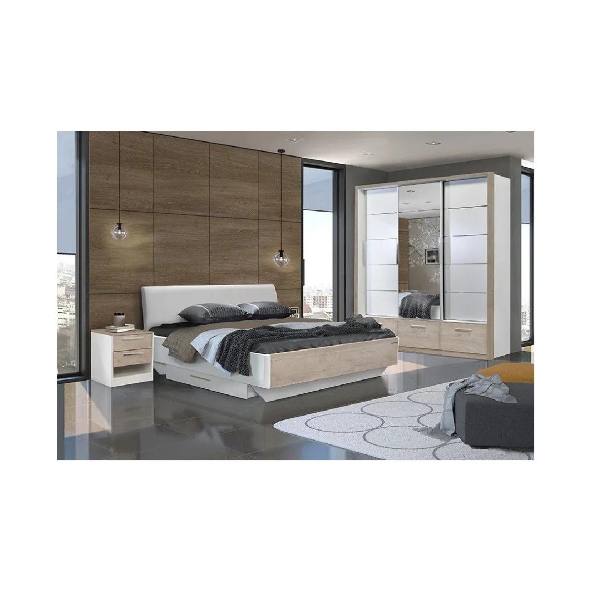 Κομοδίνο KALIOPA premium δρυς/ λευκό 50x40x52,4