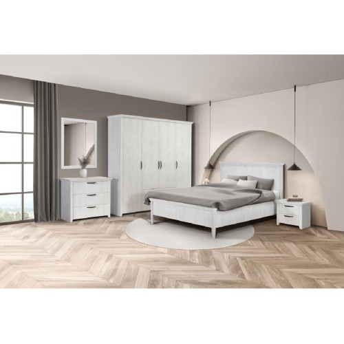 Ανοιγόμενη ντουλάπα με 2 συρτάρια RUSTIC 4V2F rustic λευκό 216x58x220