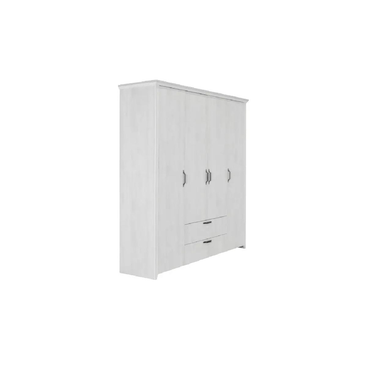 Ανοιγόμενη ντουλάπα με 2 συρτάρια RUSTIC 4V2F rustic λευκό 216x58x220