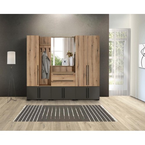 Κρεμάστρα παπουτσοθήκη LEONIDAS 40 artisan/ γκρι 40x38x215