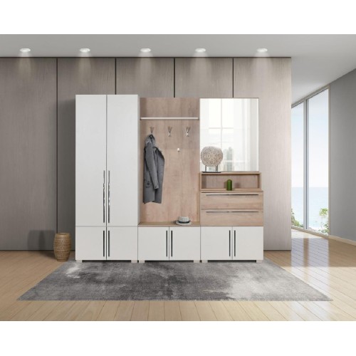 Πατάρι LEONIDAS 40 premium δρυς/ λευκό 40x38x45