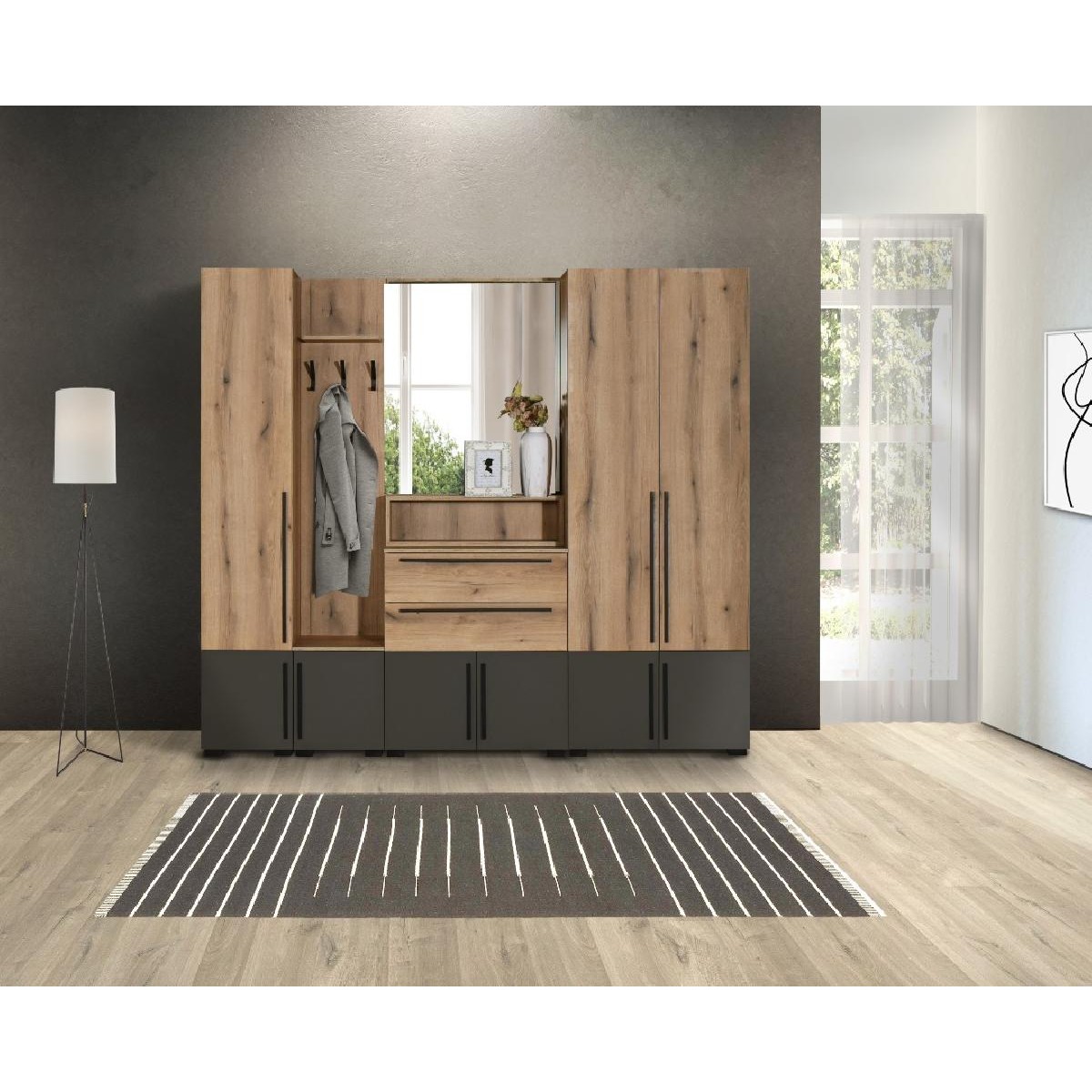 Επιτοίχιο ράφι με καθρεφτη LEONIDAS 80 artisan 80x20x123