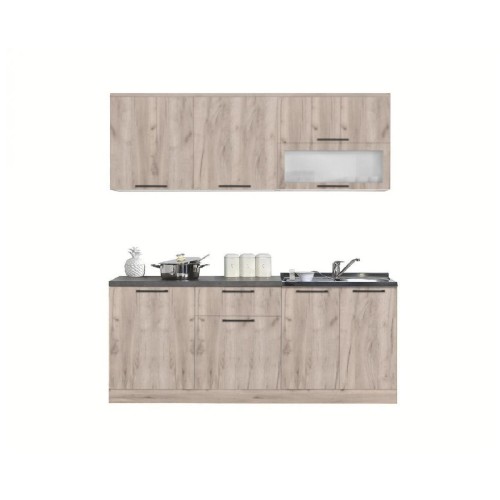 Σετ κουζίνας 2 μέτρων COMFORT Γκρι Δρυς00 Σετ κουζίνας 2 μέτρων COMFORT Γκρι Δρυς00