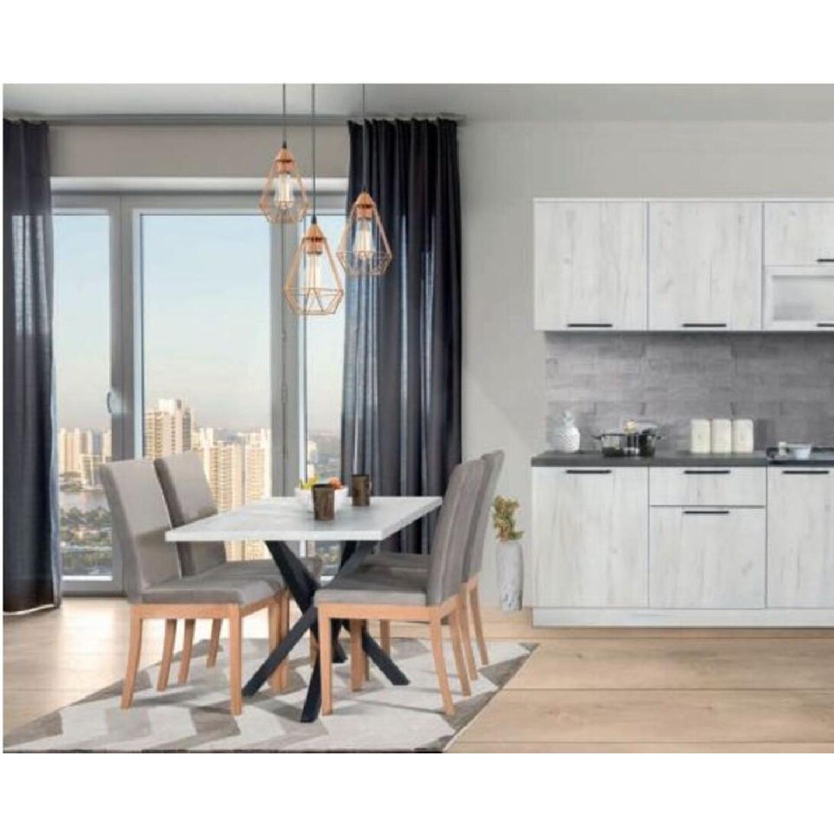 Σετ κουζίνας 2 μέτρων COMFORT 200 Δρυς πάγου