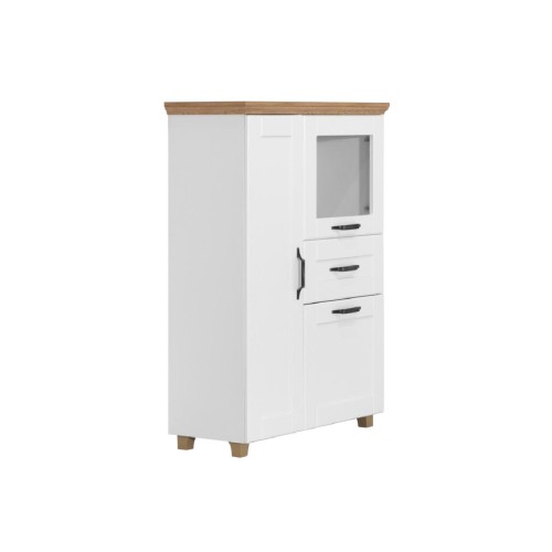 Βιτρίνα χαμηλή με τζάμι Λευκό Artisan Contempo