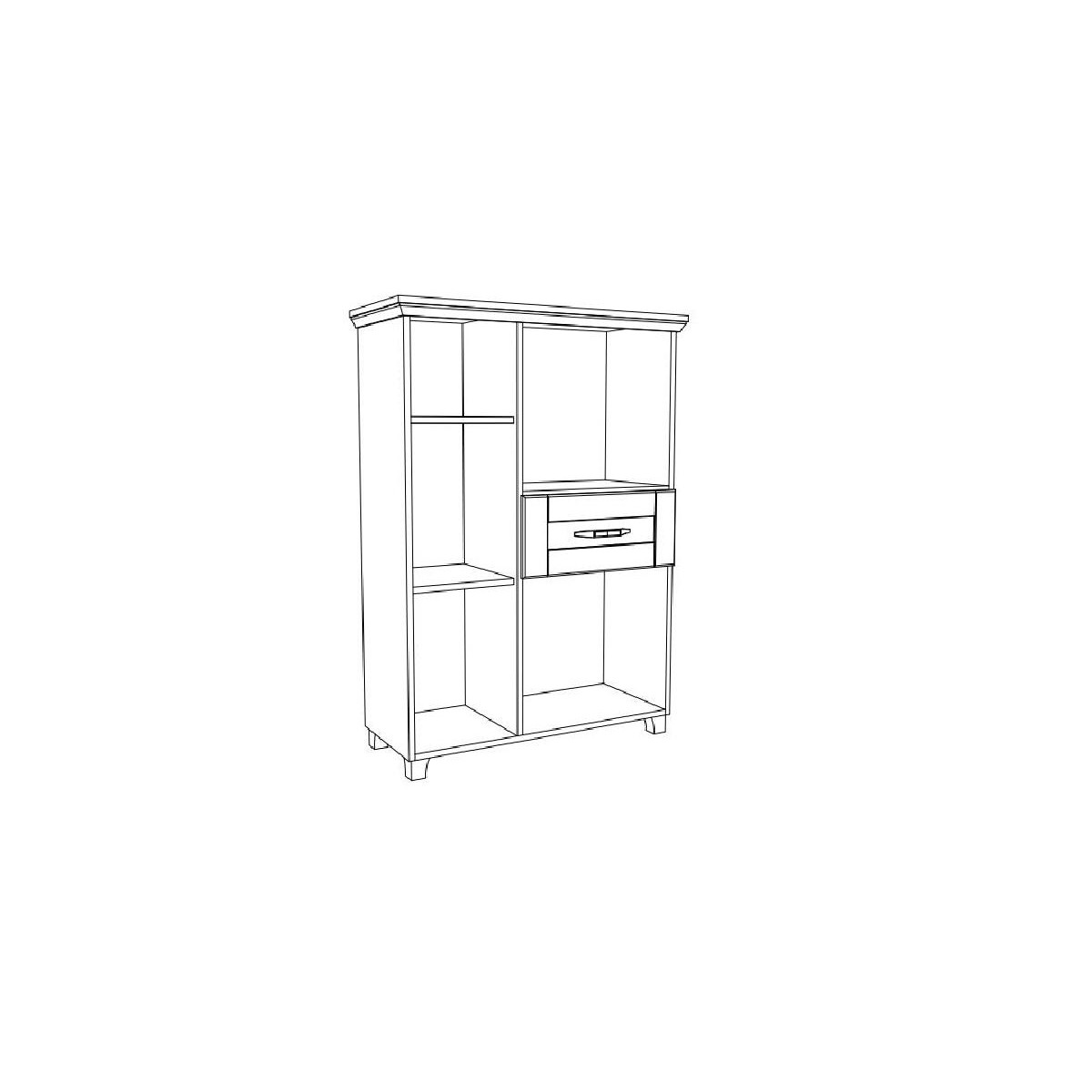 Βιτρίνα χαμηλή CONTEMPO artisan/ λευκό 94,8x38,9x132,1