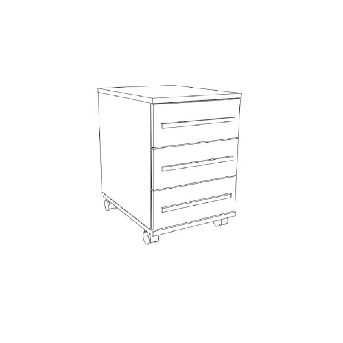 Τροχήλατη συρταριέρα γραφείου LEONIDAS Ασπρο/Δρυς