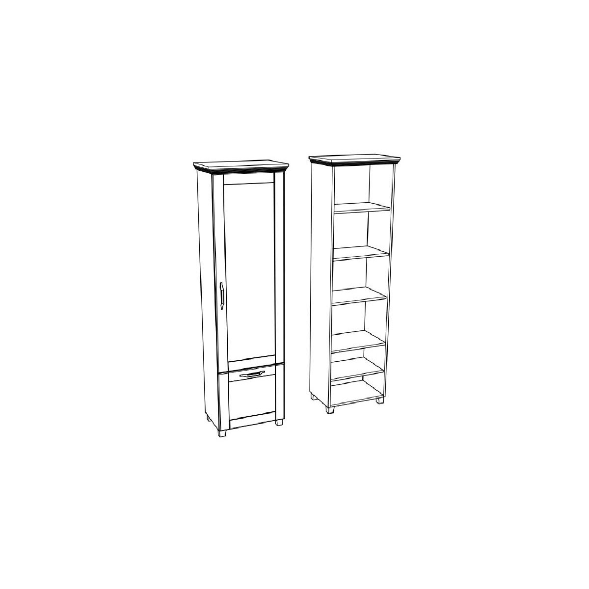 Ντουλάπα εισόδου CONTEMPO artisan/ λευκό 60x39x209