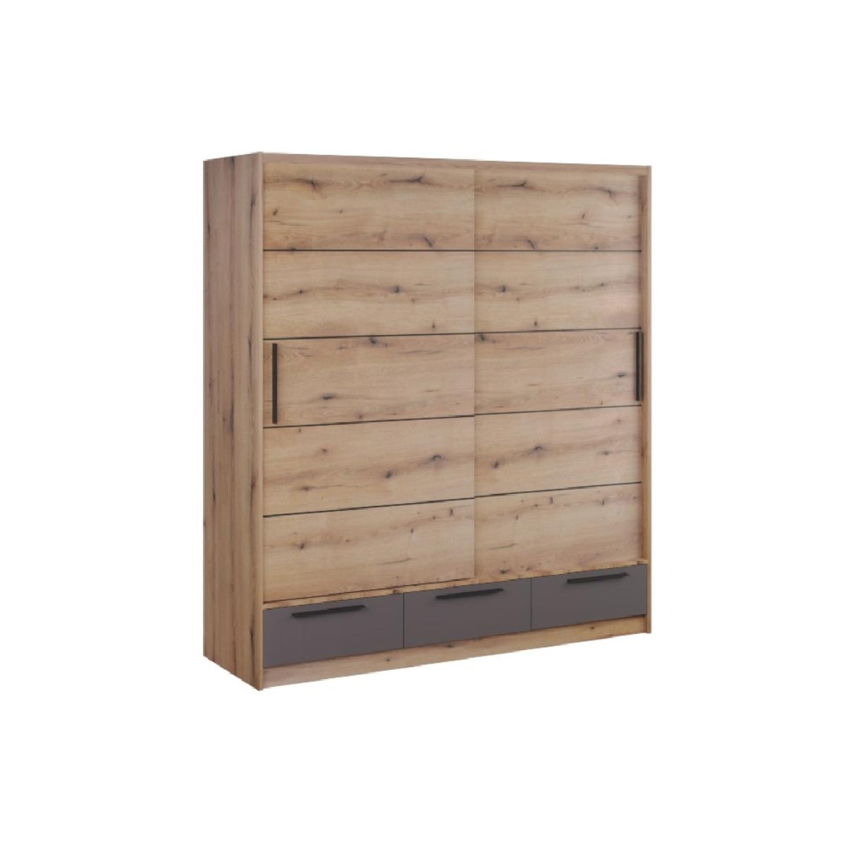 Συρόμενη ντουλάπα με 3 συρτάρια LARA 150 artisan/ γκρι 149x62x220