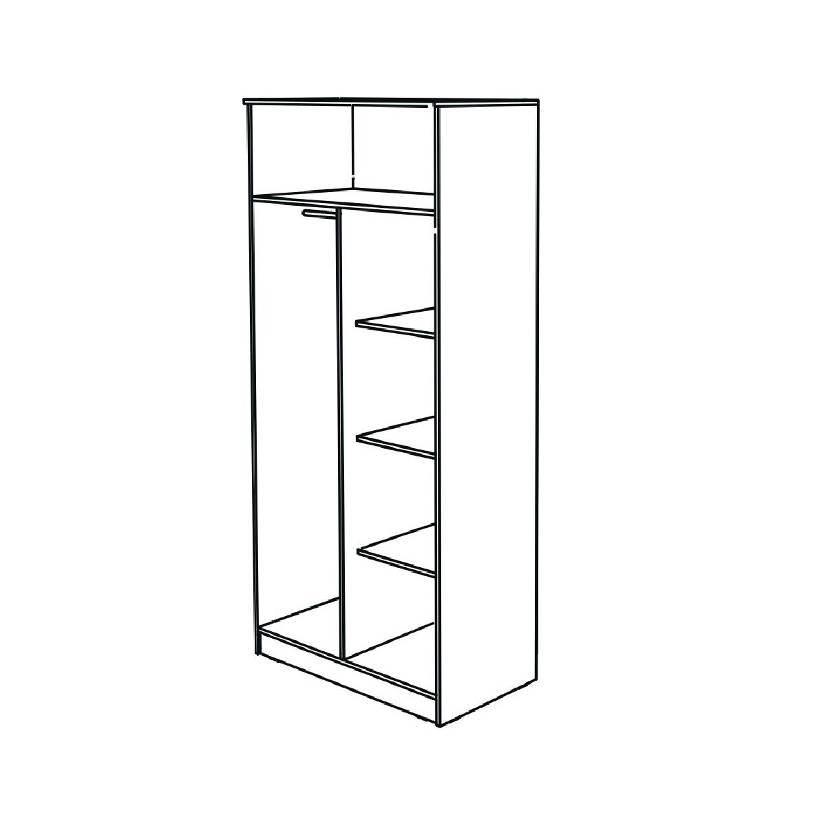 Ανοιγόμενη ντουλάπα DREAM 2K artisan 90x52,5x215