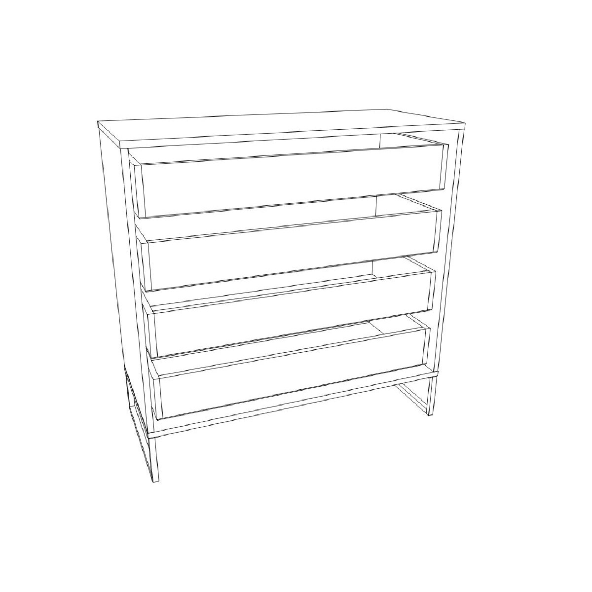 Συρταριέρα DREAM 4F λευκό 90x40x91