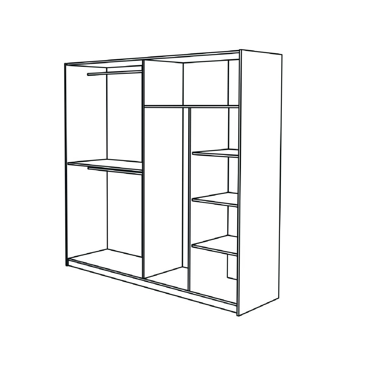 Συρόμενη ντουλάπα DELUXE κανέλα/ κασμίρ 229x64x221,5