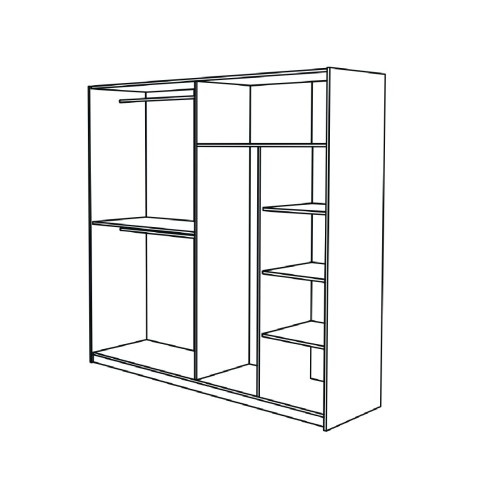 Συρόμενη ντουλάπα DELUXE κανέλα/ κασμίρ 229x64x221,5 Συρόμενη ντουλάπα DELUXE κανέλα/ κασμίρ 229x64x221,5