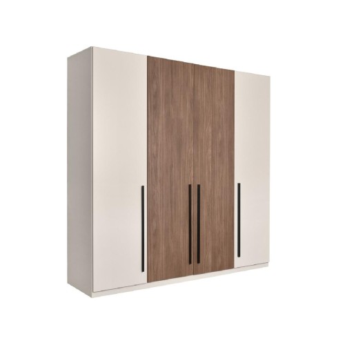 Ανοιγόμενη ντουλάπα DELUXE 4V καρυδί/ κασμίρ 220x53x220