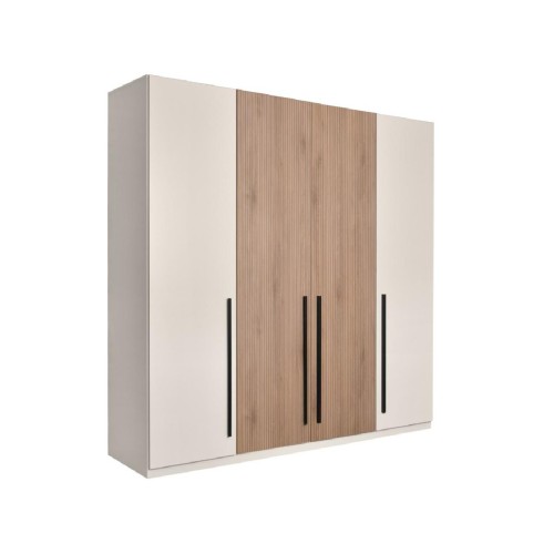 Ανοιγόμενη ντουλάπα DELUXE 4V καρυδί/ κασμίρ 220x53x220 Ανοιγόμενη ντουλάπα DELUXE 4V καρυδί/ κασμίρ 220x53x220