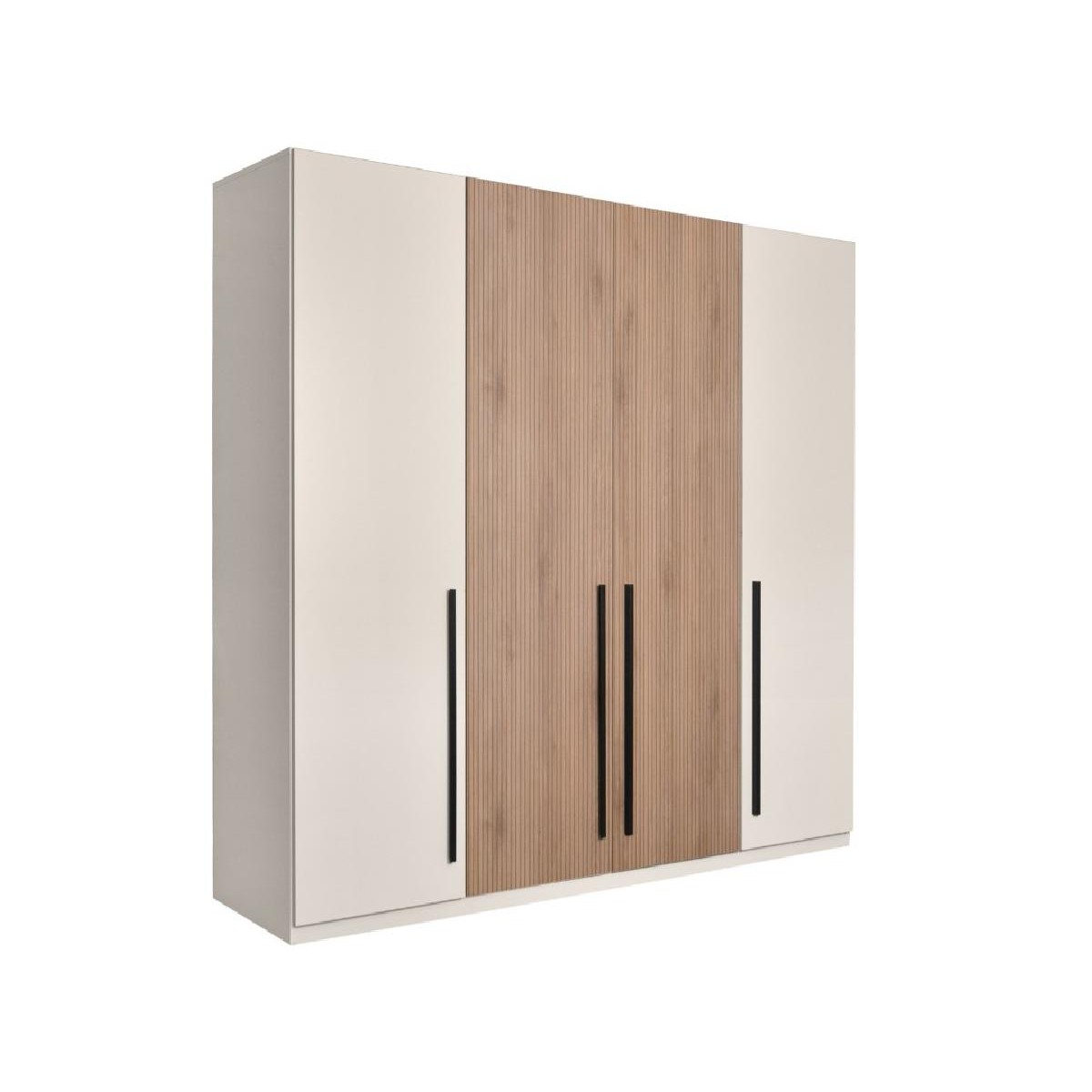 Ανοιγόμενη ντουλάπα DELUXE 4V καρυδί/ κασμίρ 220x53x220