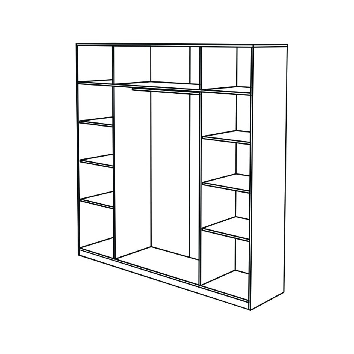 Ανοιγόμενη ντουλάπα DELUXE 4V κανέλα/ κασμίρ 220x53x220