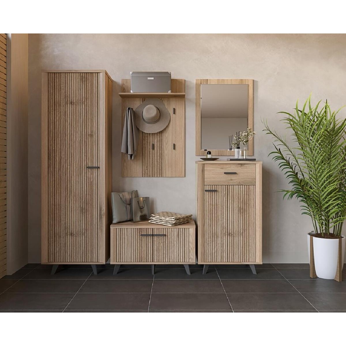 Παπουτσοθήκη μικρή MALAGA κανέλα 80.5x35x48.5