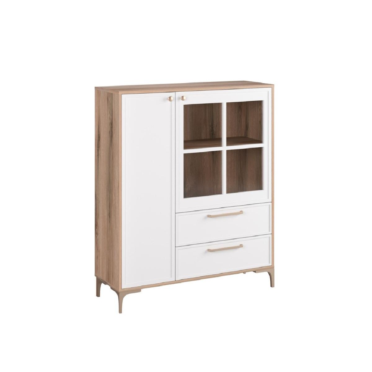 Βιτρίνα χαμηλή ALBA κανέλα/ λευκό 102x35x125