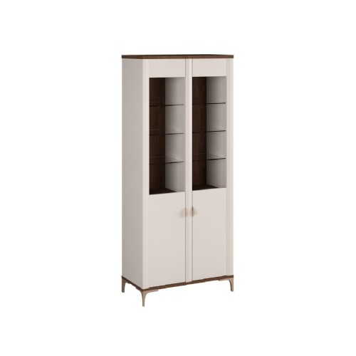 Βιτρίνα MANILA καρυδί/ κασμίρ 80x40x190 Βιτρίνα MANILA καρυδί/ κασμίρ 80x40x190