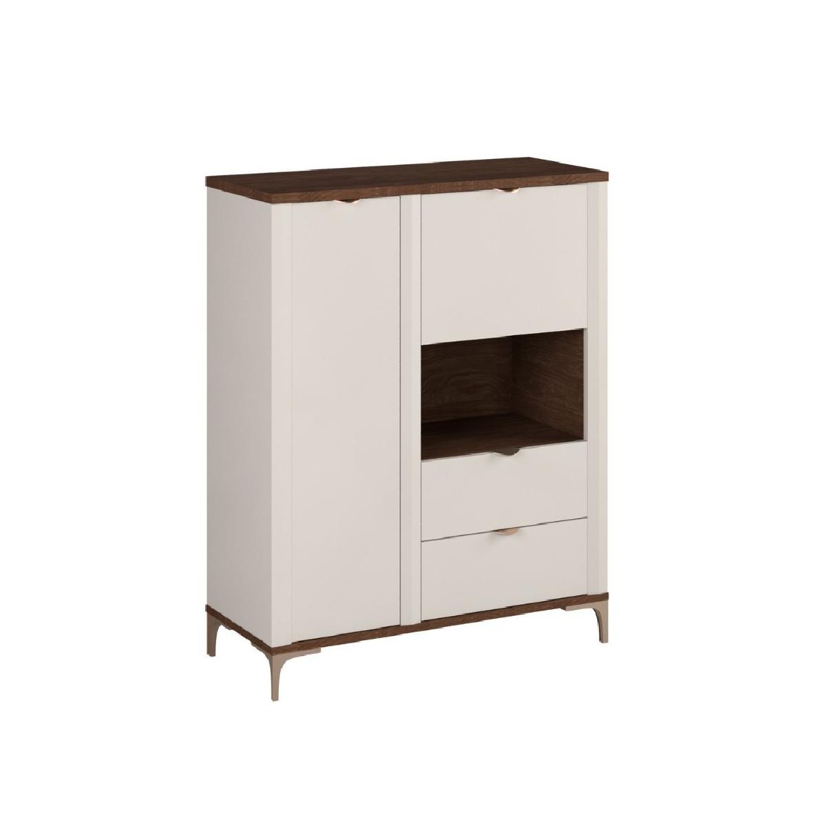 Βιτρίνα χαμηλά MANILA καρυδί/ κασμίρ 98x40x125