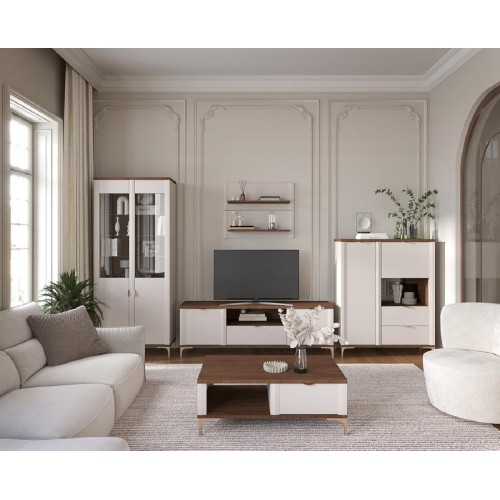 Τραπέζι σαλονιού MANILA καρυδί/ κασμίρ 95x60x36,5