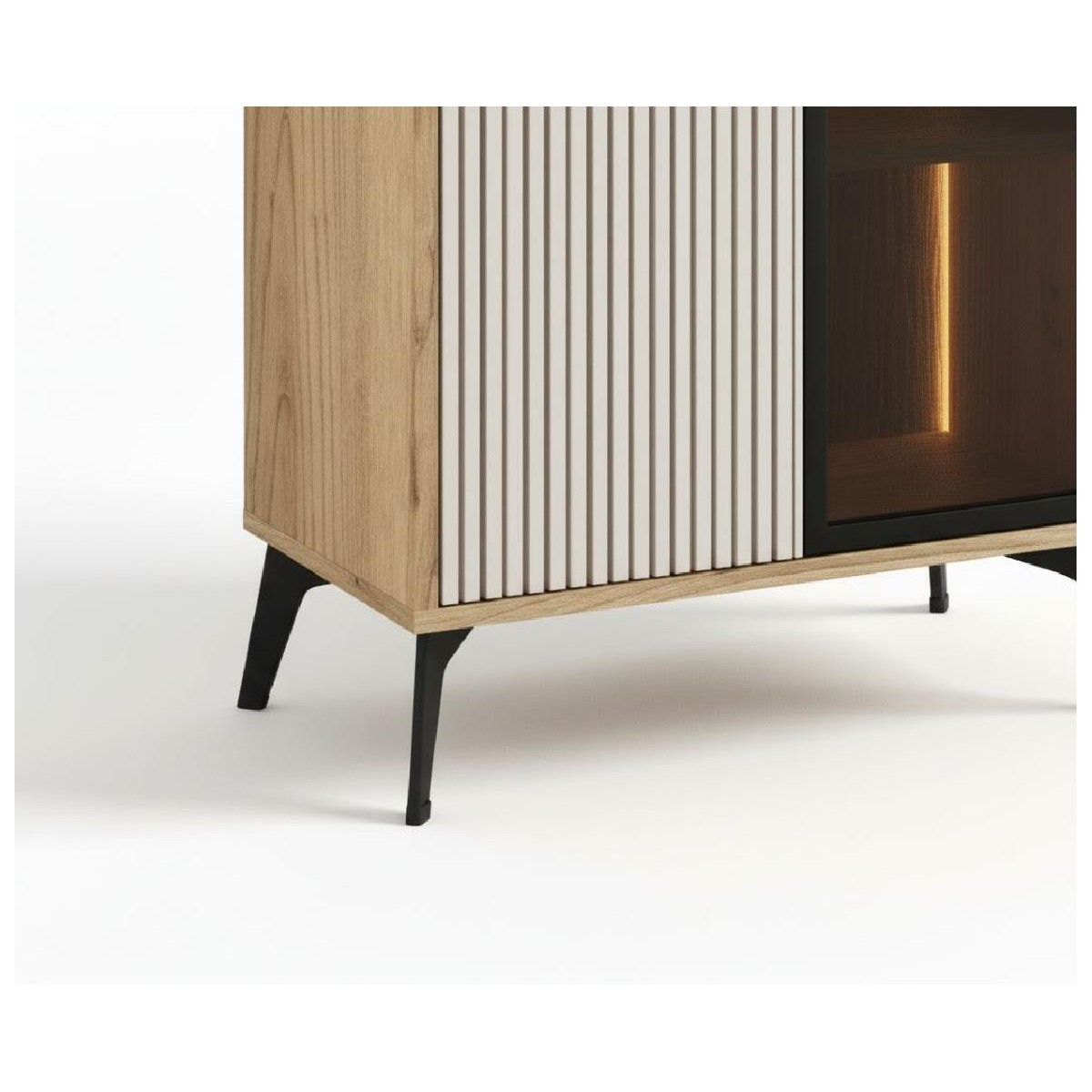 Βιτρίνα ψηλή με ενσωματωμένο φωτισμό LINA cremona/ lina μπεζ 68,5x179x35,5