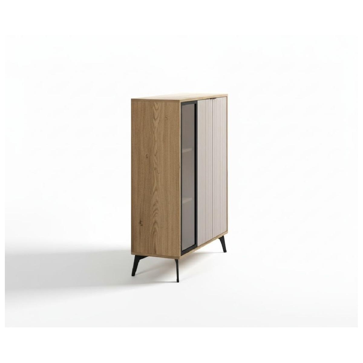 Βιτρίνα χαμηλή με ενσωματωμένο φωτισμό LINA cremona/ lina μπεζ 102,5x125x35,5