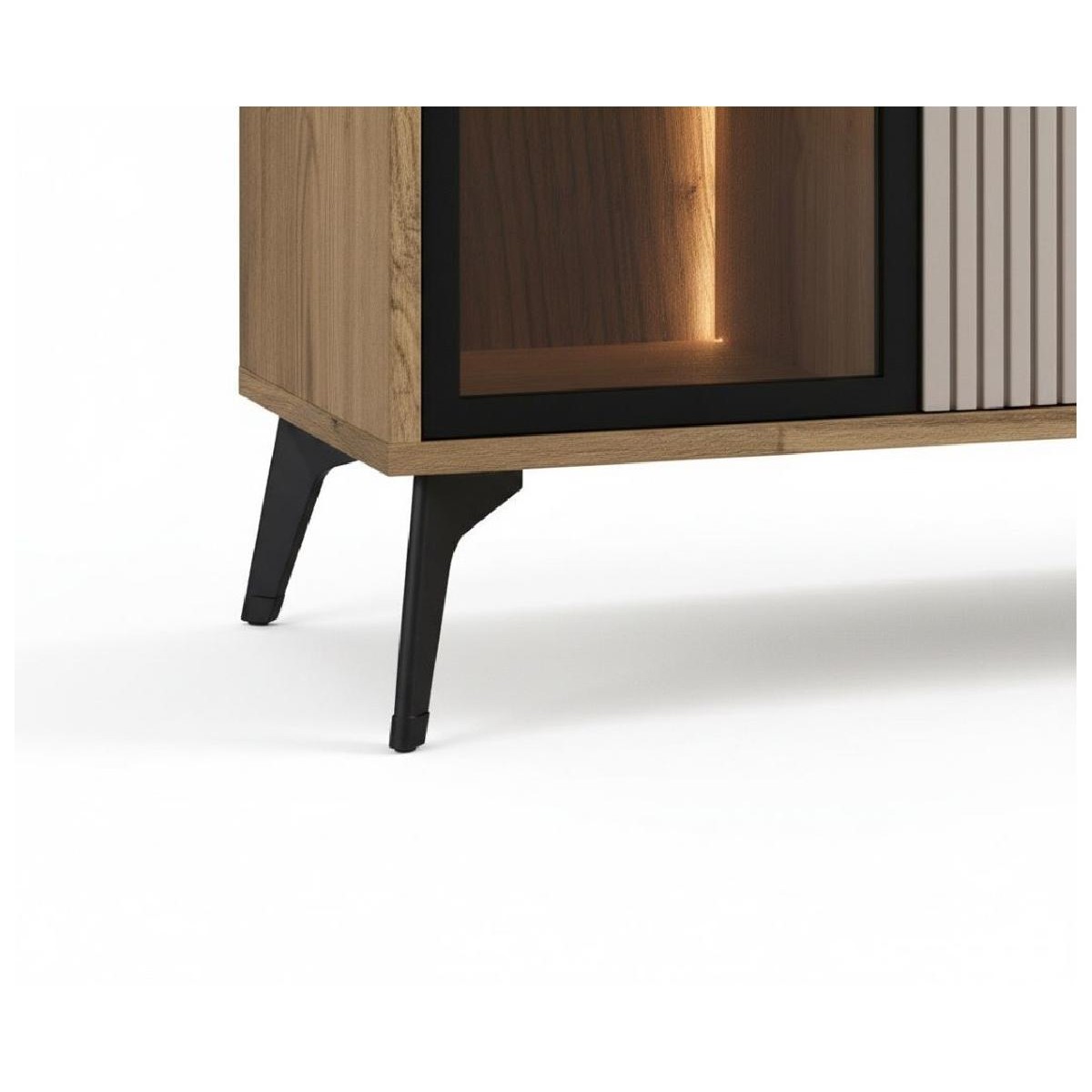 Βιτρίνα χαμηλή με ενσωματωμένο φωτισμό LINA cremona/ lina μπεζ 102,5x125x35,5